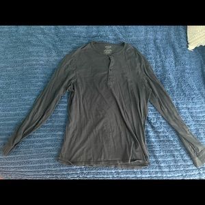 Vince Men's Large Long Sleeve Henley Dark Grey